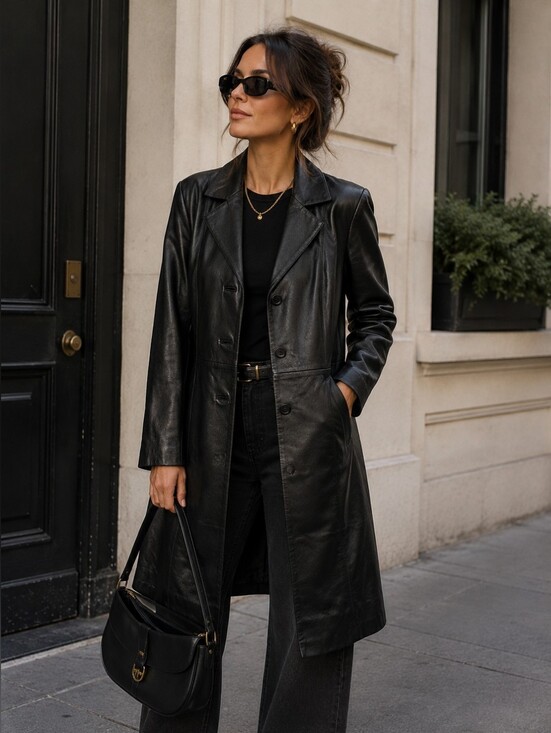 Chadwicks Jackets & Blazers - Vntg Chadwicks Women's Black 100% Leather Trench Coat Size M